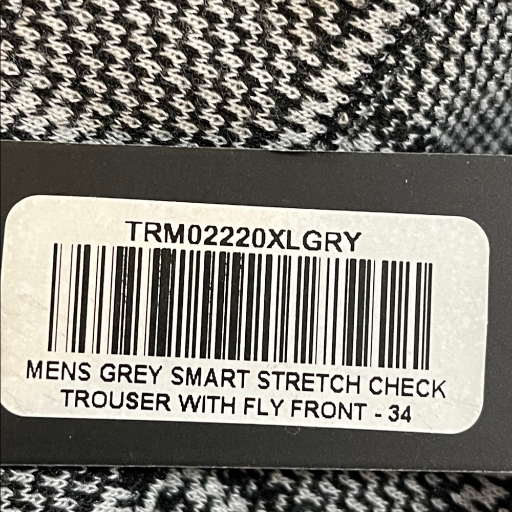 LEGEND LONDON Men’s Grey Smart Stretch Check Trouser With Fly Front Size 34 NEW - Picture 11 of 13